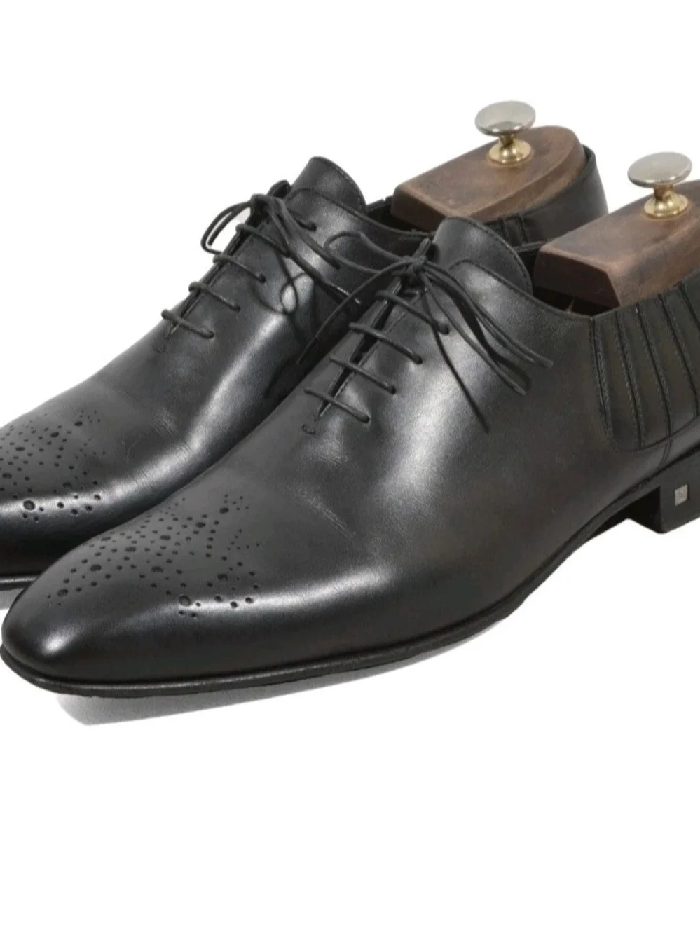 Louis Vuitton Black Leather Cap-Toe Oxford Dress Shoes 11UK/12US